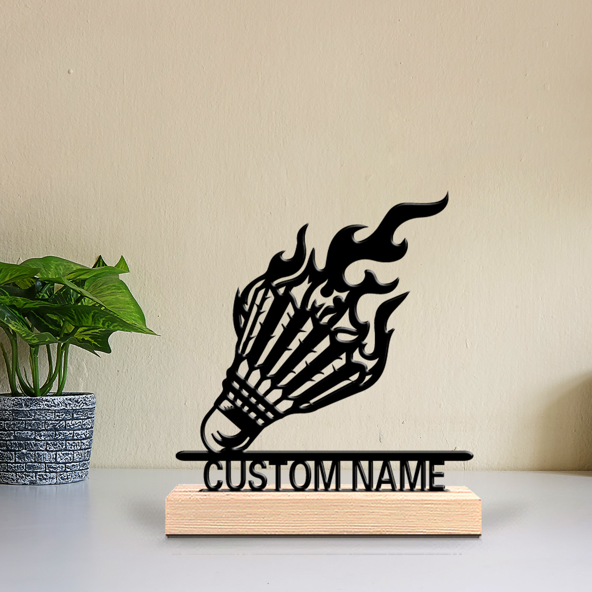 Badminton Ina - 1pc Flaming Badminton Customized Name Metal