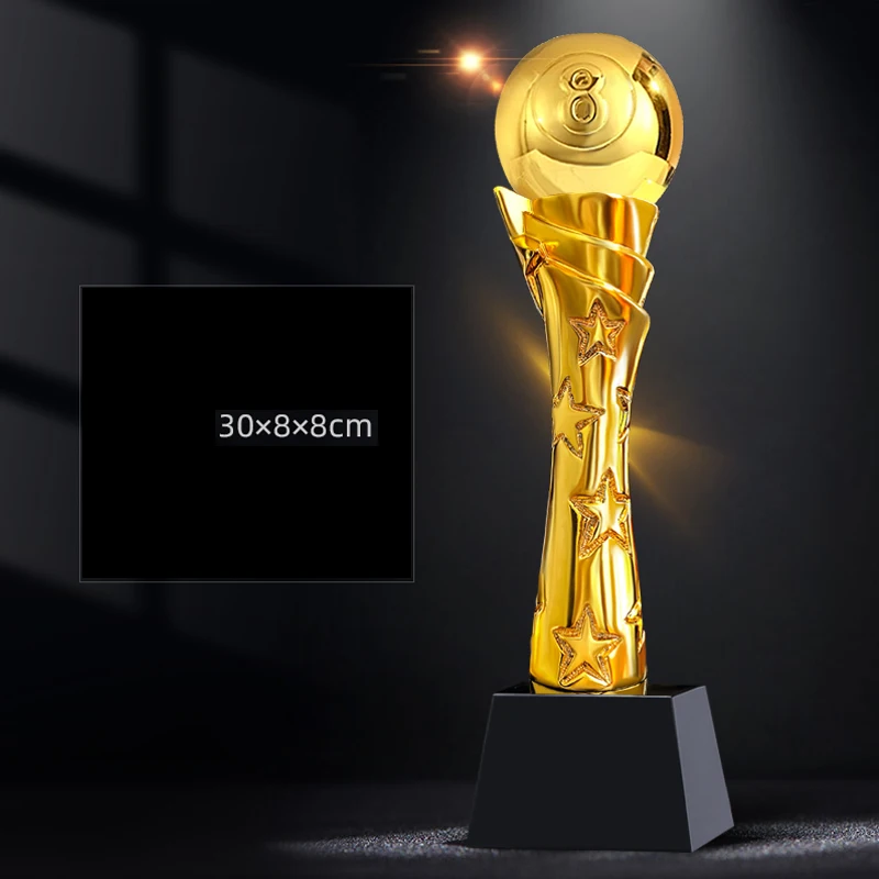 Badminton Cup - Customized Gold-Plated Resin Trophy for Billiards